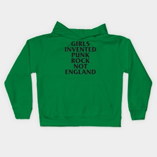 Girls Invented Punk Rock Not England Vintage Aesthetic Kids Hoodie